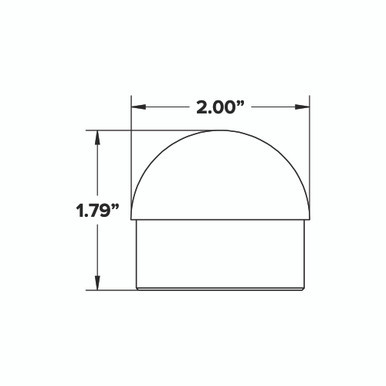Domed End Cap - Antique Brass - 2" OD