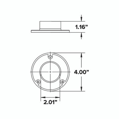 4" Wall Flange - Antique Brass - 2" OD