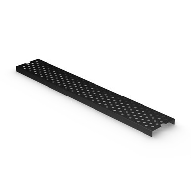 Matte Black Perforated Drip Tray for Double Hem Drink Rail - 23-7/8"
