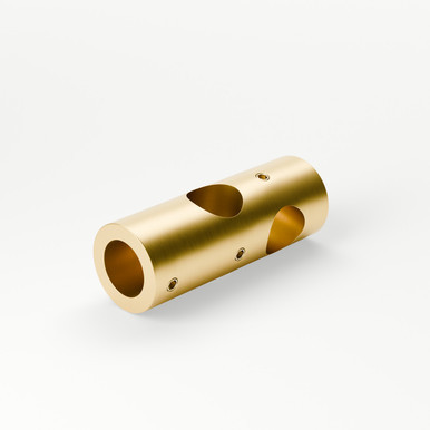 5-Way Knuckle Joint Connector - Satin Brushed Brass - 5/8" OD