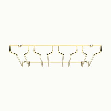 Hanging Glass Rack - 4 Channel - Polished Brass