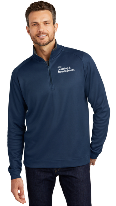 Men's Port Authority Vertical Texture 1/4-Zip Pullover - Regatta Blue