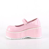 Women's Pink Patent 3 1/4" Platform Mary Jane Shoes - Dollie-01