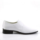 White Men's Disco Loafer Shoe - LOAFER-12