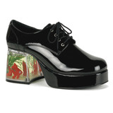 Black Patent Men's Pimp Platform Shoe - PIMP-02