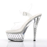 6" Ankle Strap Sandal w/ Rhinestone Studded Platform - STARDUST-608