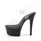 6" Black Ankle Strap Platform Sandal - ASPIRE-601