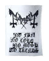 Mayhem - No Fun White Test Print Backpatch