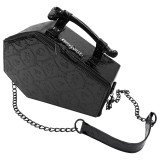Kreepsville 666 - Embossed Patent Skull Crossbones Coffin Purse Bag
