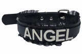 "Angel" Black Laced Leather Choker
