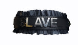 "Slave" Black Laced Leather Choker