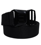 Adjustable Military Style Black Canvas Belt with Ratchet Buckle