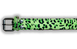 Lime Green Leopard Print Three Ply Belt