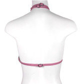 Pink PU Leather Multi Strap Bra Harness