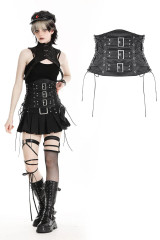 Dark Leather Heavy Metal Underbust Corset