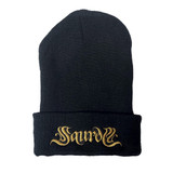 Saurom - Gold Logo Embroidered Beanie Saurom - Gold Logo Embroidered Beanie