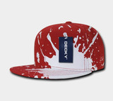 Red 6 Panel High Profile Structured Splat Snapback by Whang
