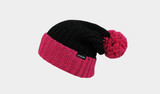 Black and Pink Rainier Pom Beanie
