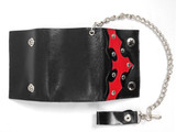 Black Wallet with Red Vinyl Bat with Chain