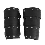Road Warrior - Pair of Leather Bracelets with Metal Grommets
