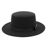 Amish Style Black Hat with Buckle Band