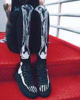 Ankle High Platform Sneakers with Skeleton Foot - Sneeker-252