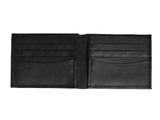 Men's Bi Fold Black Multi-Pocket Leather Wallet