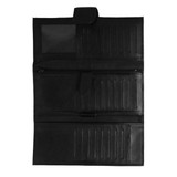 Women's Tri Fold Black Leather Wallet