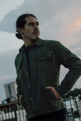 Olive Green Denim Jacket