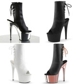 Vegan Leather Platform Lace Up Peep Toe Heels