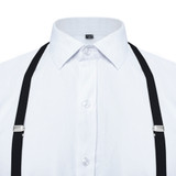 1" Black Slim Suspenders with Clips