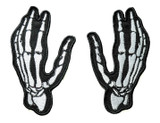 Skeleton Hands Pair 5" Embroidered Patch