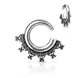 Tribal Antique Silver Plated Ear Spiral Taper