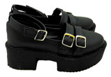 Black Strapped Platform Shoes with Buckles