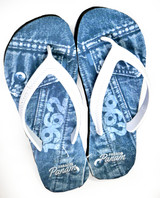 Blue Denim Print 1962 Sandal Flip-Flops