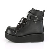 Black Vegan Platform Kawaii Creeper Boots - Sprite-70