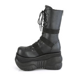 Mid Calf Nylon Buckle Strap Vegan Platform Boots - BOXER-230