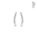 2x Curved Studded Ear Climber Earrings