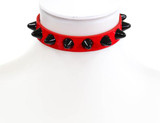 Black 77 Stud Sub Red Choker