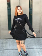 Black Bondage Skater Skirt