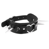 Black Spiked and Heart Ring Choker Black Spiked and Heart Ring Choker