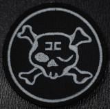 Combichrist - Skull Grey Logo Round 3x3" Embroidered Patch