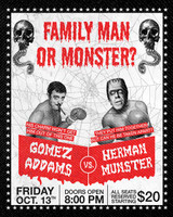 Gomez Addams vs Herman Munster 4x5" Movie Color Patch Gomez Addams vs Herman Munster 4x5" Movie Color Patch