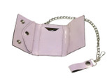Ice Pink Patent Vegan Wallet with Chain