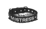 "Mistress" Black Laced Leather Choker
