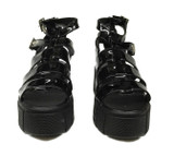 Black Patent Vegan Gladiator Platform Sandals