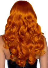 24" Wavy Ginger Wig with Bangs