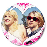 Courtney Love and Kurt Cobain Heart 1.5" Pin