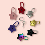 Iridescent Star Lock Pendant Chain Necklace