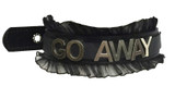 'Go Away' Leather Bondage Choker with Lace